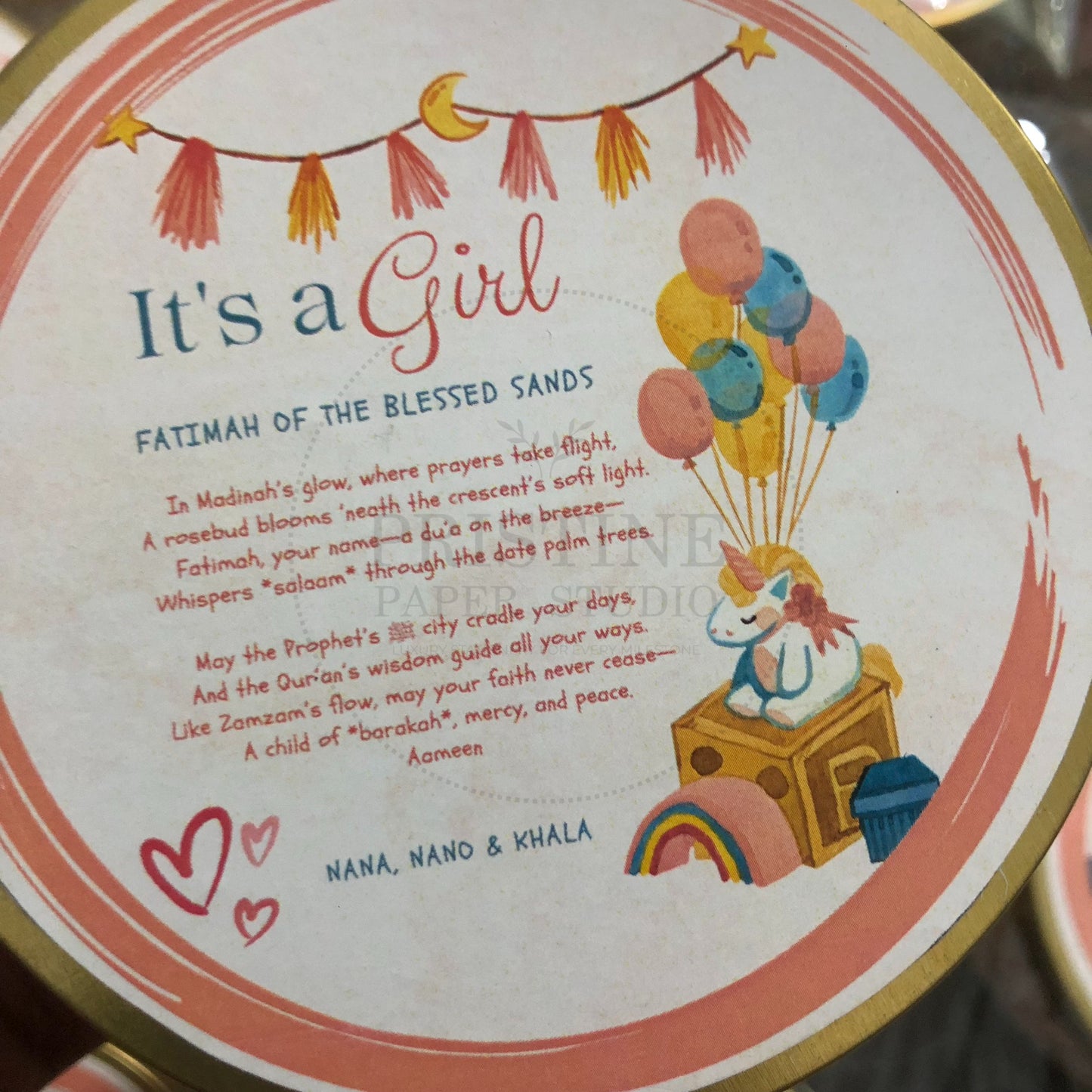 Elegant Baby Girl Birth Announcement Box | BB-117