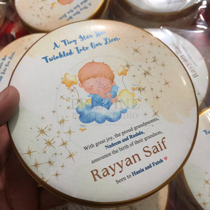 Elegant Baby Boy Birth Announcement Box | BB-116