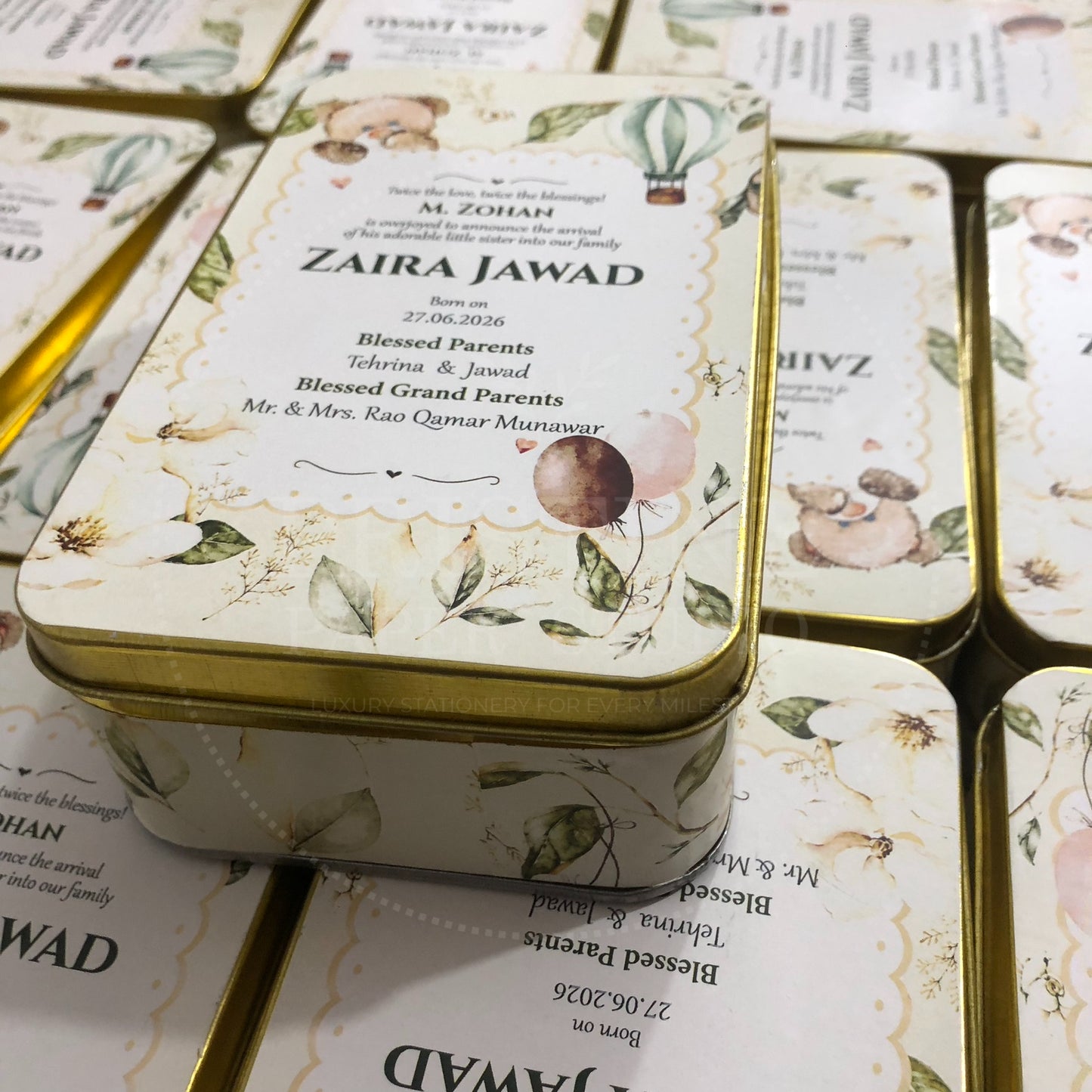 Luxury Baby Girl Birth Announcement Box | BB-135