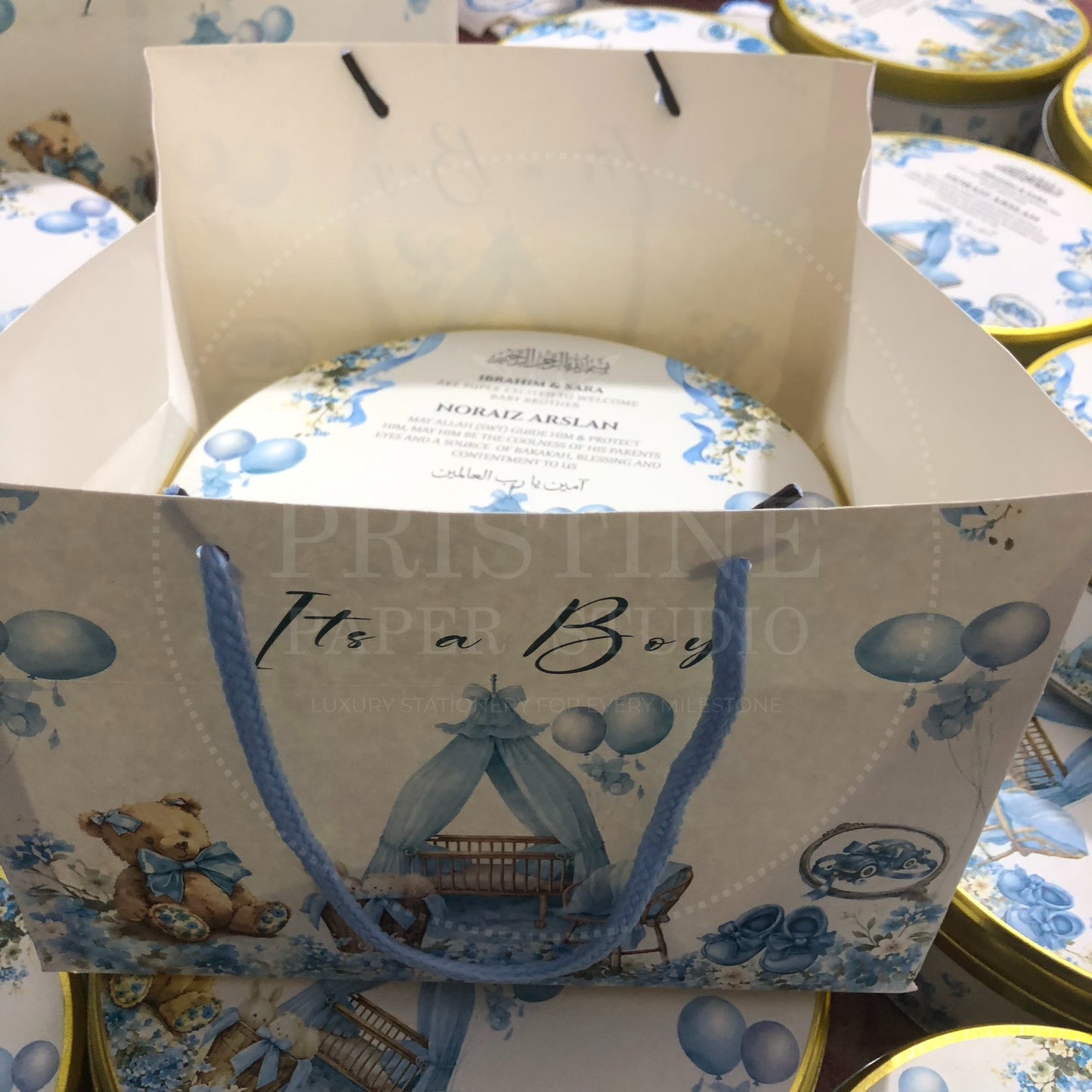 Elegant Newborn Baby Boy Announcement Box | BB-130
