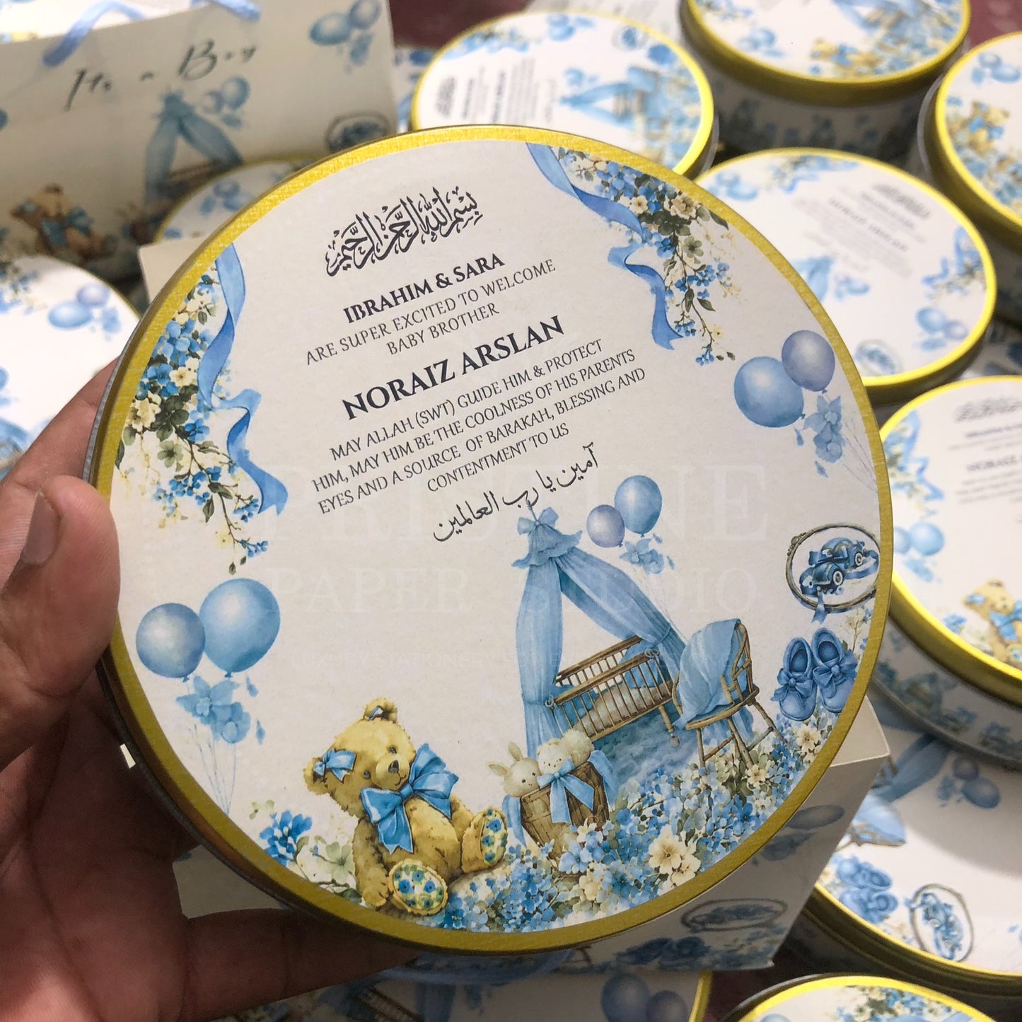 Elegant Newborn Baby Boy Announcement Box | BB-130