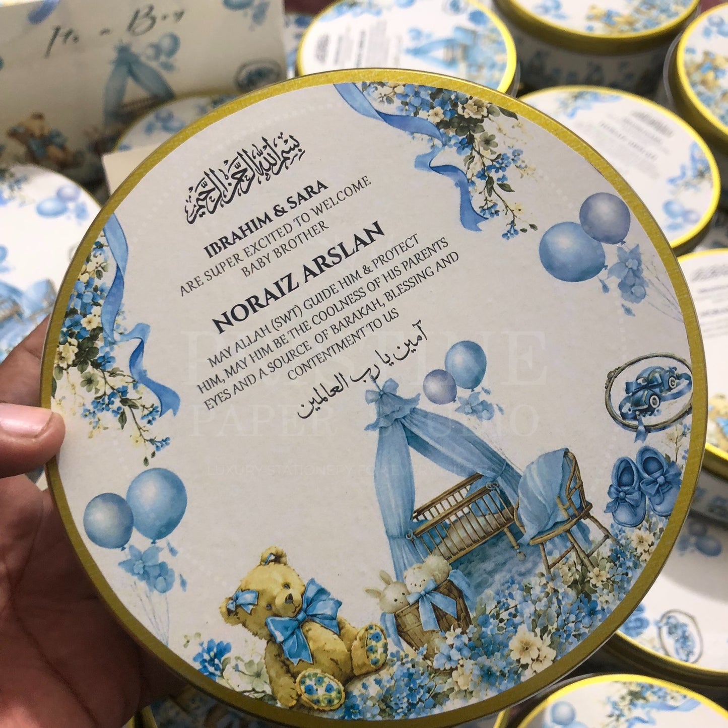 Elegant Newborn Baby Boy Announcement Box | BB-130