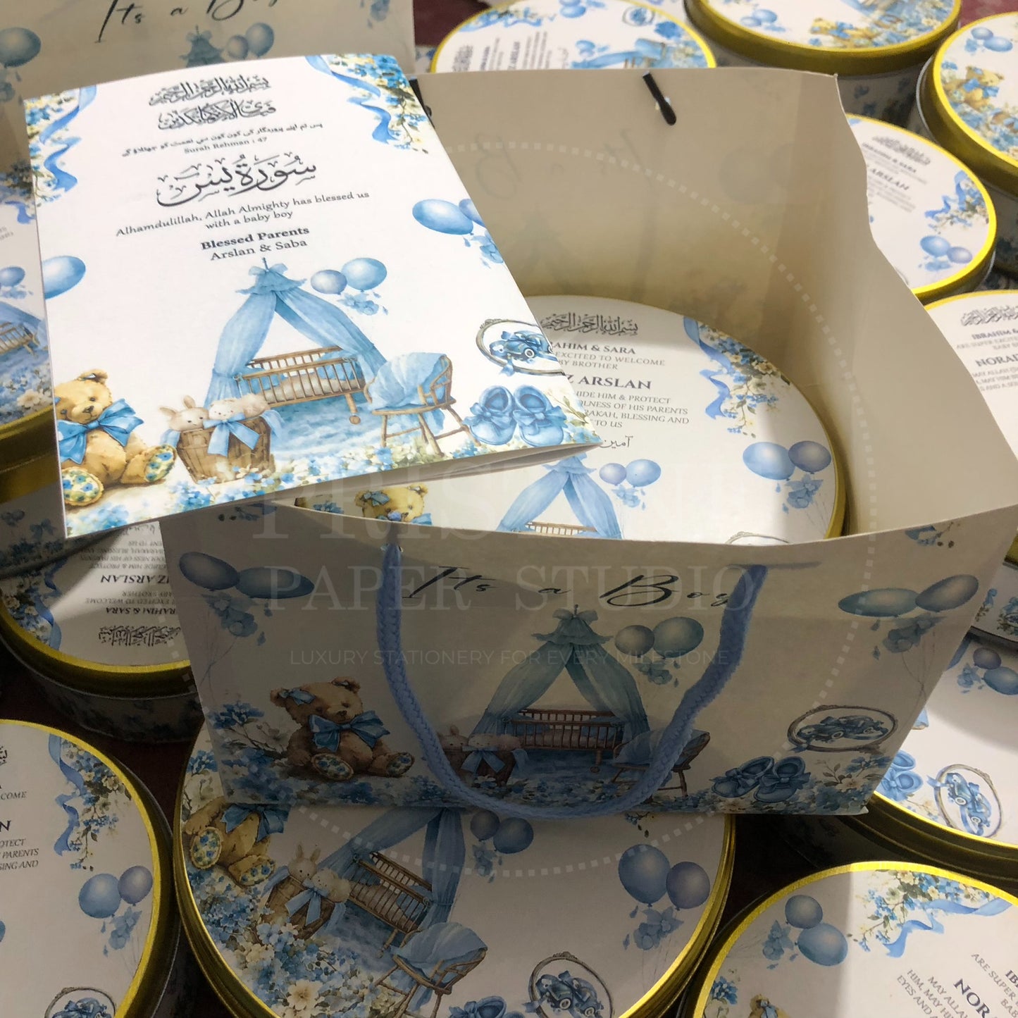 Elegant Newborn Baby Boy Announcement Box | BB-130