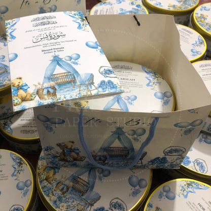 Elegant Newborn Baby Boy Announcement Box | BB-130