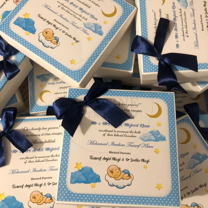 Custom Baby Boy Birth Announcement Box | BB-117