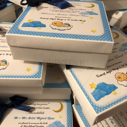 Custom Baby Boy Birth Announcement Box | BB-117
