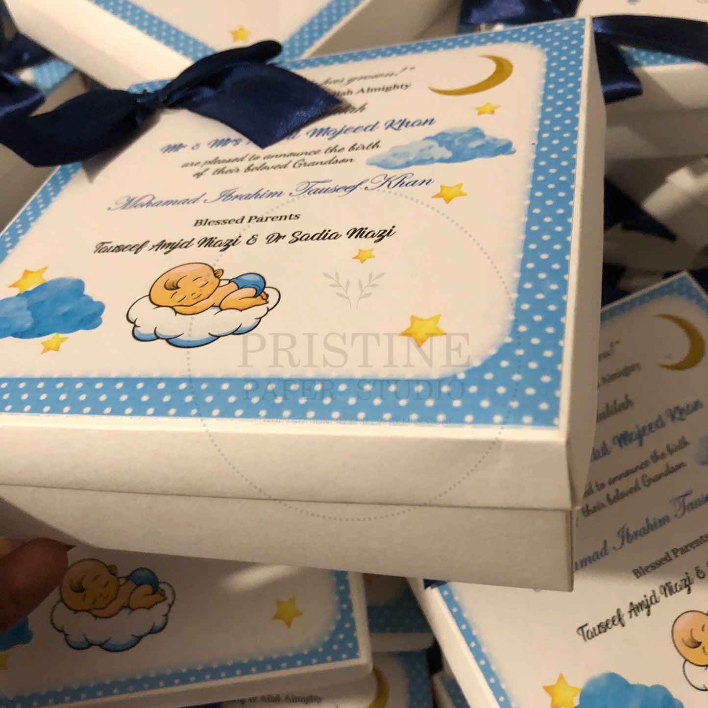 Custom Baby Boy Birth Announcement Box | BB-117