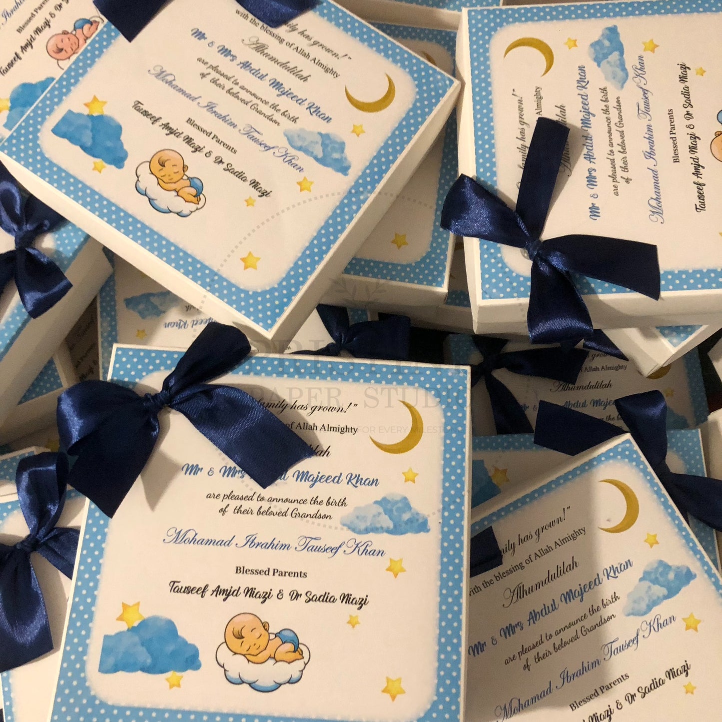 Custom Baby Boy Birth Announcement Box | BB-117