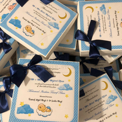 Custom Baby Boy Birth Announcement Box | BB-117