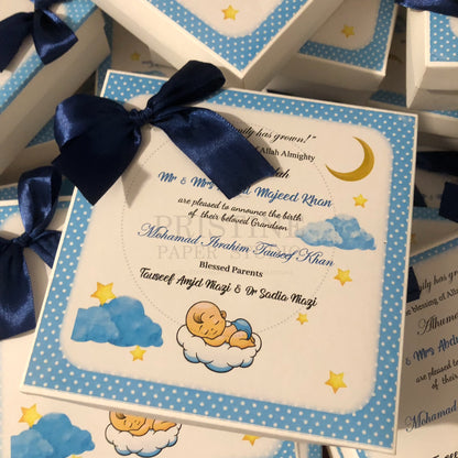 Custom Baby Boy Birth Announcement Box | BB-117