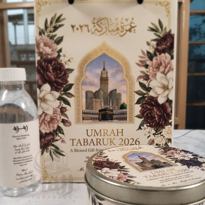 Personalized Umrah Tabarruk Package – Elegant Umrah Favor Gift | UT - 002