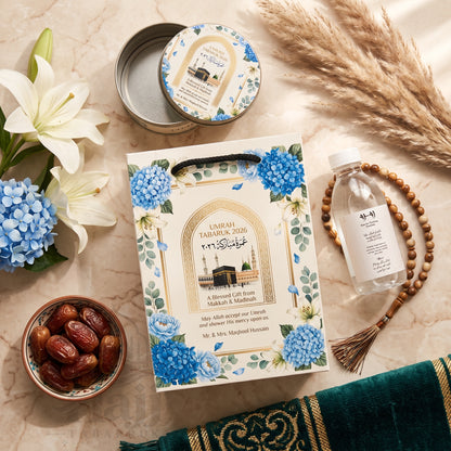 Custom Personalized Umrah Tabarruk Package – Elegant Guest Favor | UT - 009