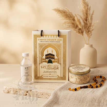 Luxury Umrah Tabarruk Package – Elegant Personalized Umrah Favors | UT - 004