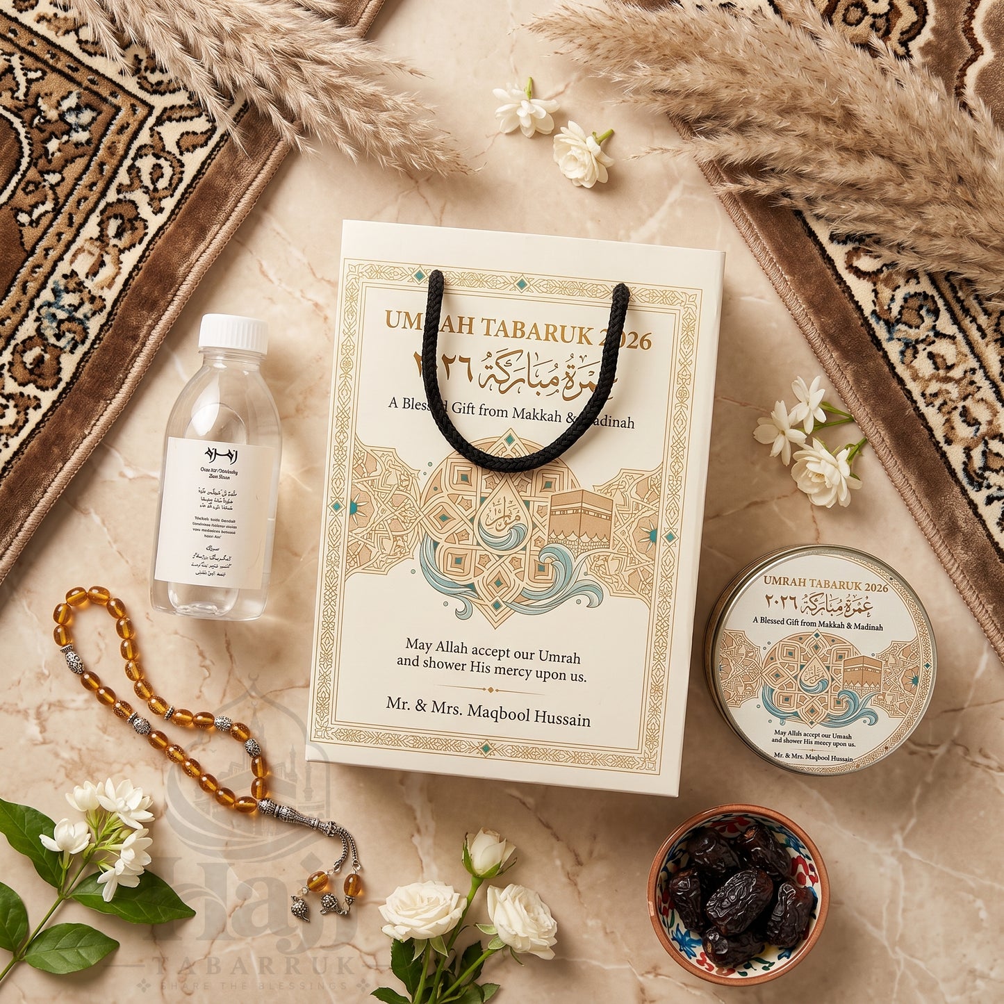 Umrah Tabarruk Gift Package – Beautiful Personalized Favor | UT - 008