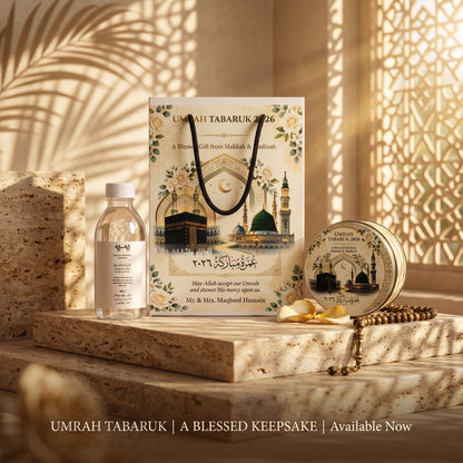 Beautiful Umrah Tabarruk Package – Custom Islamic Favor Gift | UT - 005