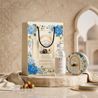 Custom Personalized Umrah Tabarruk Package – Elegant Guest Favor | UT - 009