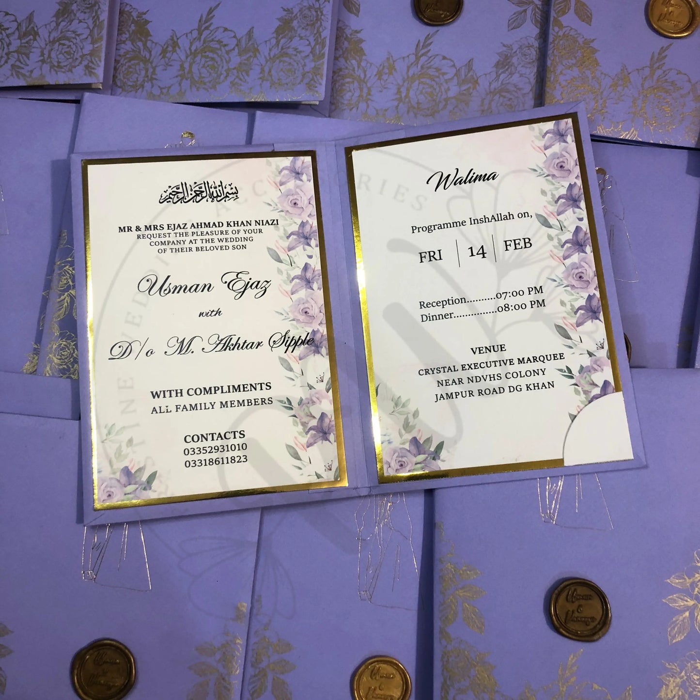 Customized Wedding Invitation Card (5×7 inches) | WI-004