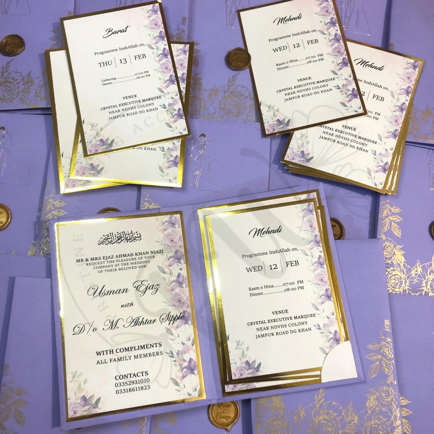 Customized Wedding Invitation Card (5×7 inches) | WI-004