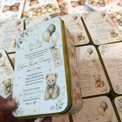 Custom Baby Boy Birth Announcement Box | BB-142