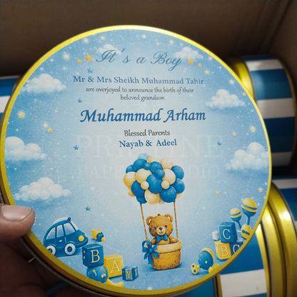 Elegant Baby Boy Arrival Announcement Box  | BB-132