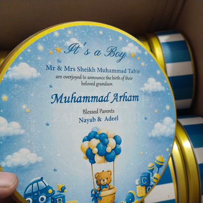 Elegant Baby Boy Arrival Announcement Box  | BB-132