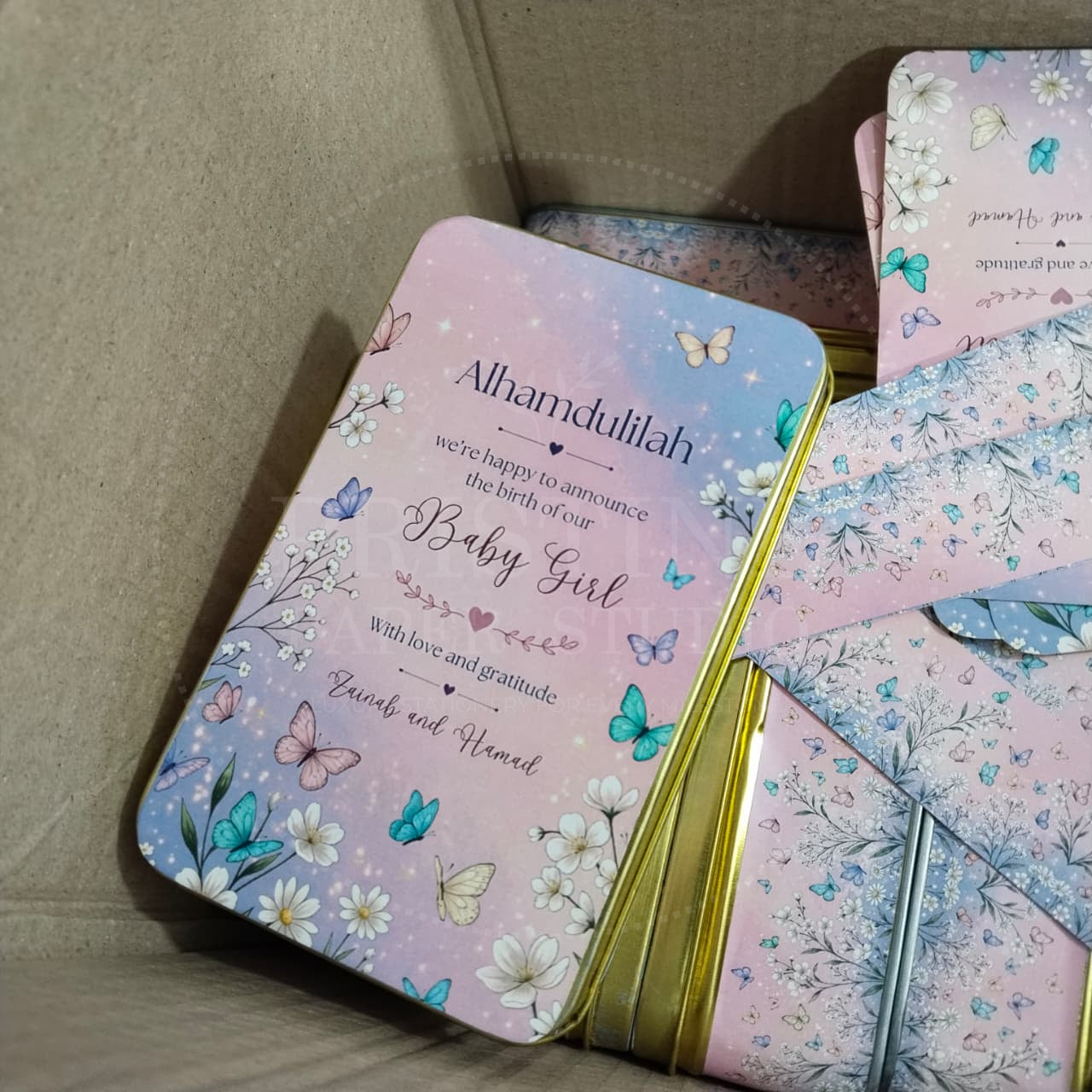 Sweet Baby Girl Newborn Announcement Box | BB-139