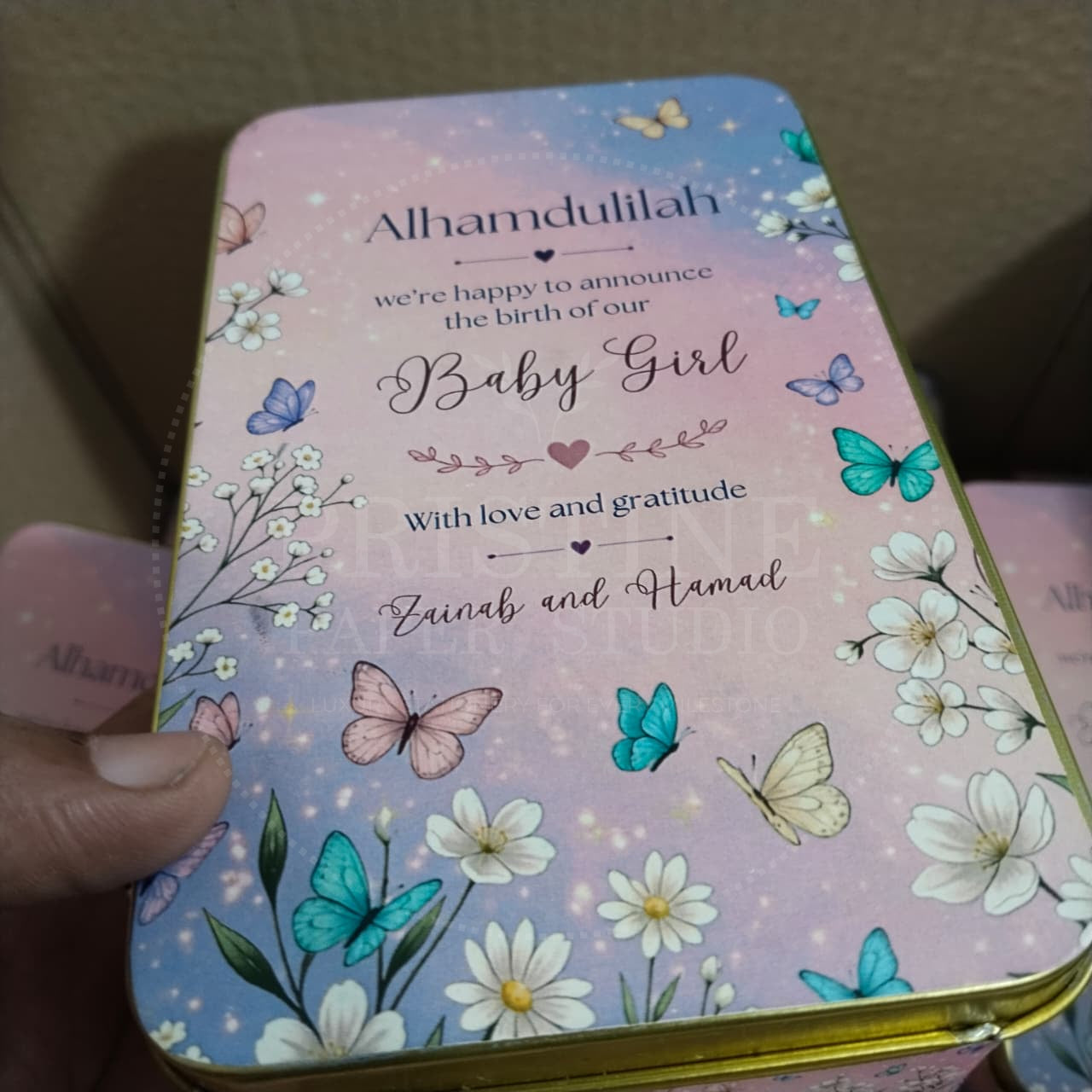 Sweet Baby Girl Newborn Announcement Box | BB-139