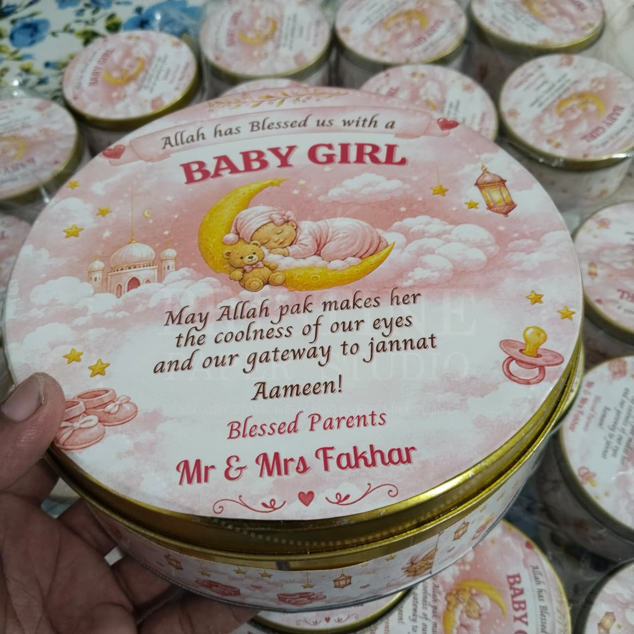 Pink Baby Girl Announcement Box | BB-140