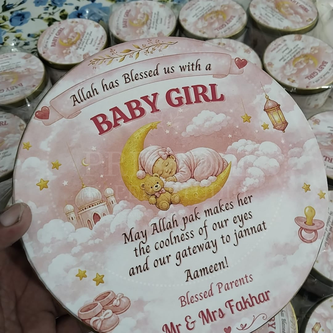 Pink Baby Girl Announcement Box | BB-140