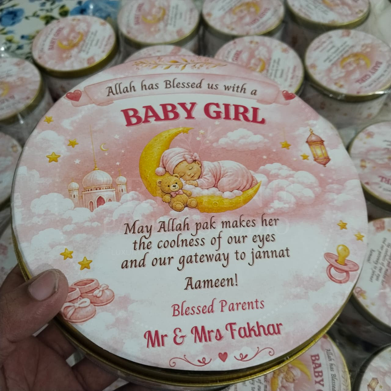 Pink Baby Girl Announcement Box | BB-140