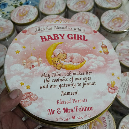 Pink Baby Girl Announcement Box | BB-140