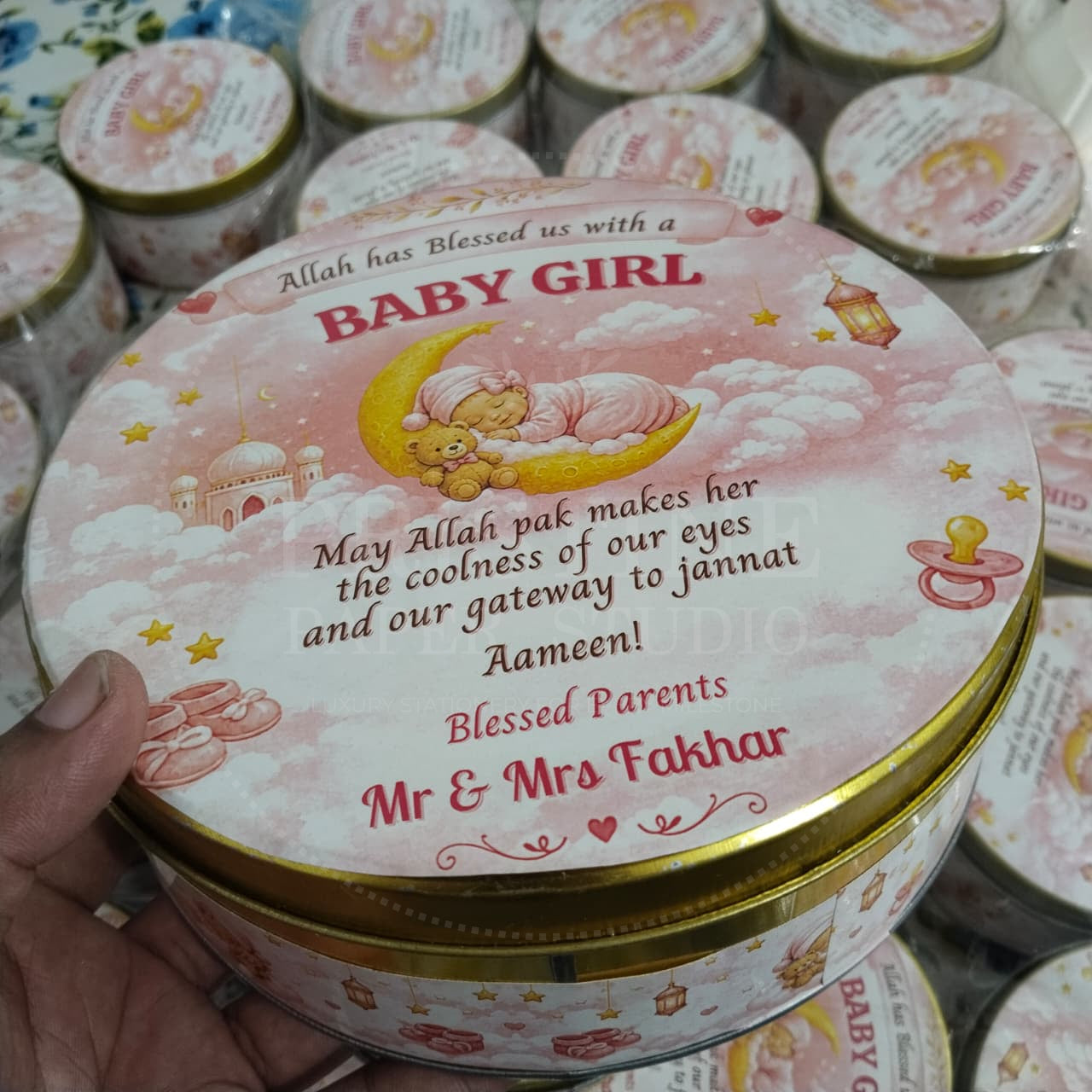 Pink Baby Girl Announcement Box | BB-140
