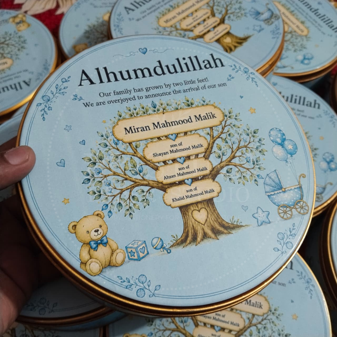 Elegant Newborn Baby Boy Announcement Box | BB-141