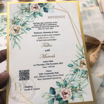WC - 013 — Elegant Green Wedding Invitation