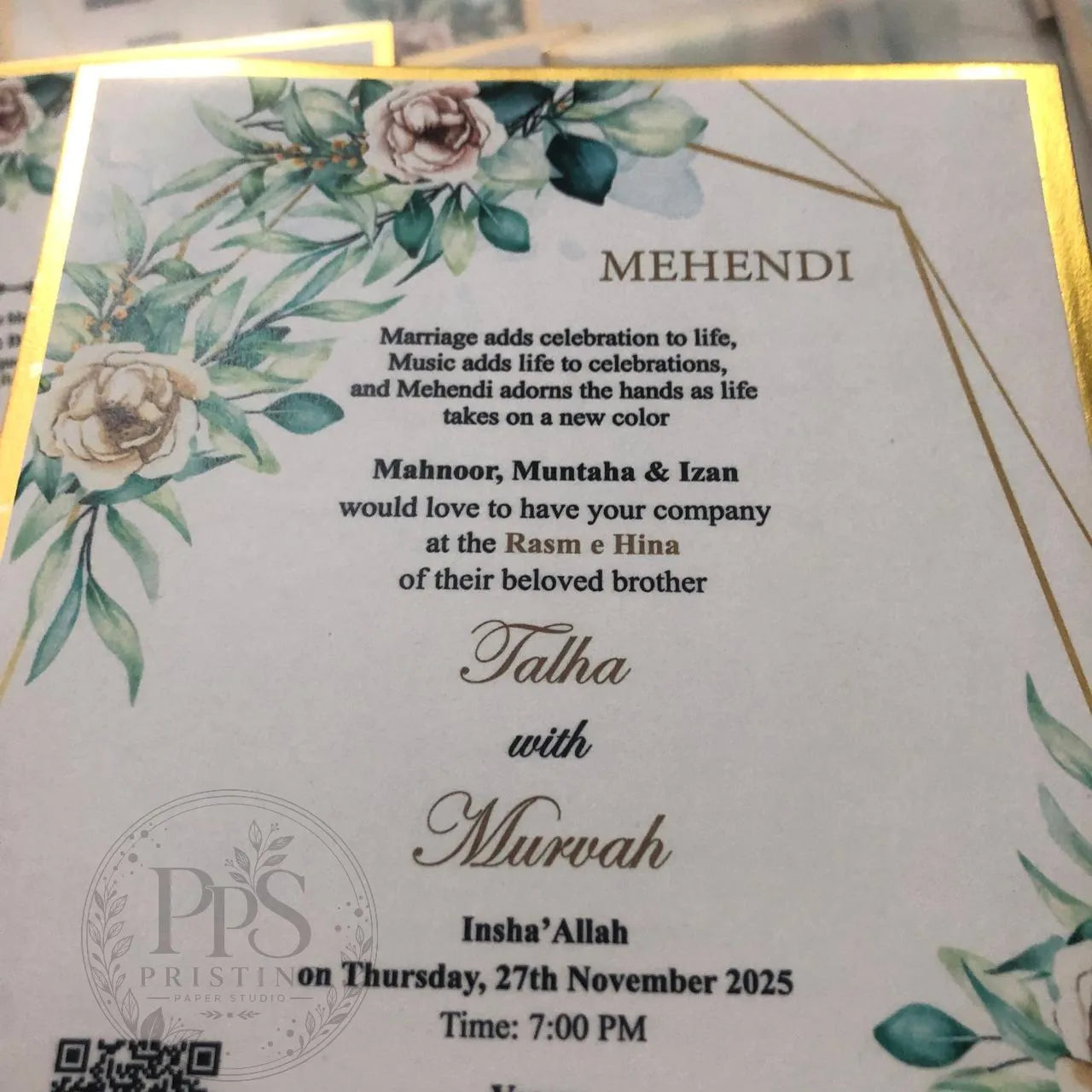 WC - 013 — Elegant Green Wedding Invitation