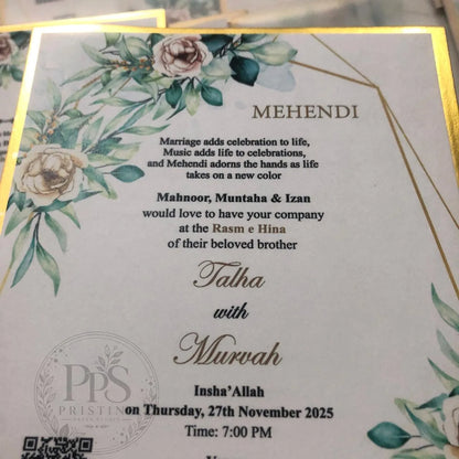 WC - 013 — Elegant Green Wedding Invitation