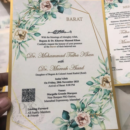 WC - 013 — Elegant Green Wedding Invitation