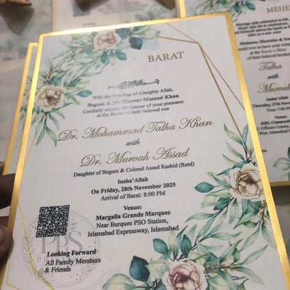 WC - 013 — Elegant Green Wedding Invitation