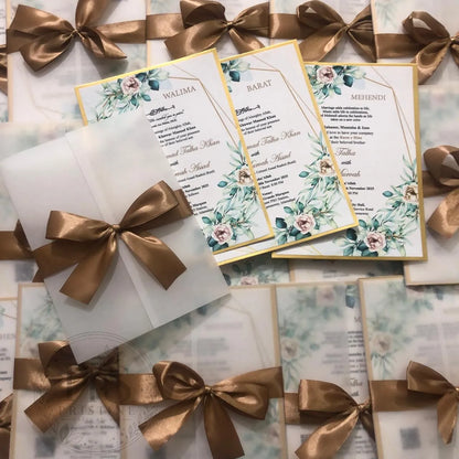 WC - 013 — Elegant Green Wedding Invitation