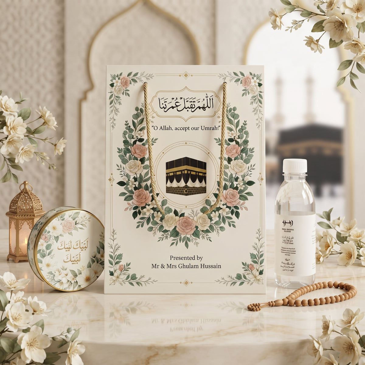 Elegant Umrah Giveaway Set with Custom Gift Bag