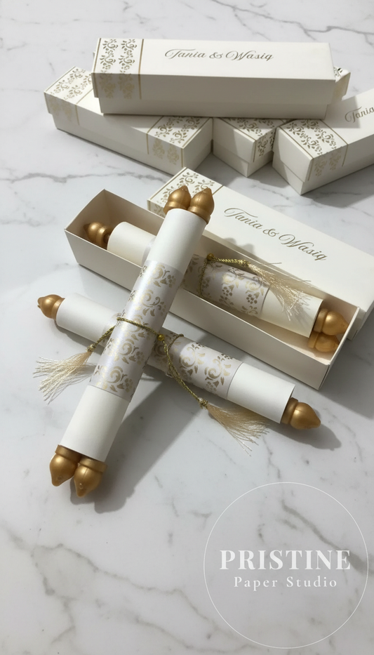Farman Scroll Wedding Invitations – Fully Customized | WI-002